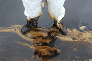 Crude oil stain