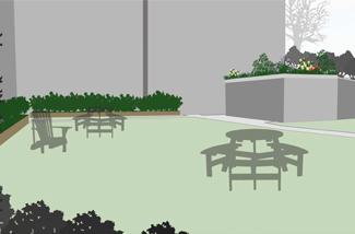 recreational picnic area concept with green infrastructure