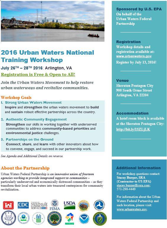 This image displays the same information as the National Training Workshop flyer on this documents page