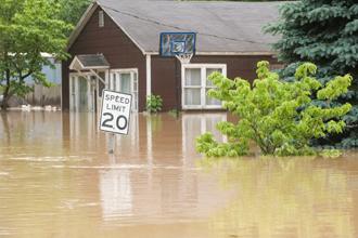 A flooded house