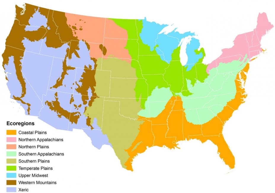 Ecoregional Map of the Conterminous United States