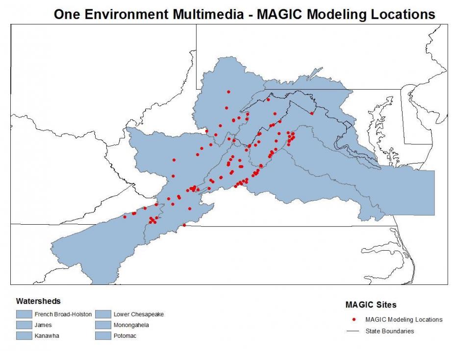 Map of MAGIC Modeling locations