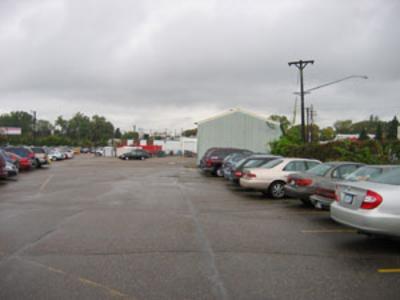 The asphalt cap used as a parking lot