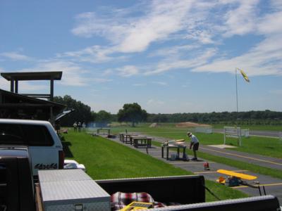 On-site runway, work tables, and parked vehicles along the Tampa Model Airplane Club facilities