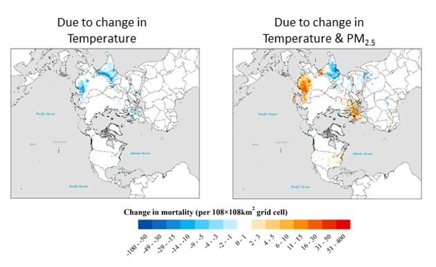 Mortality changes from aerosol radiative effects