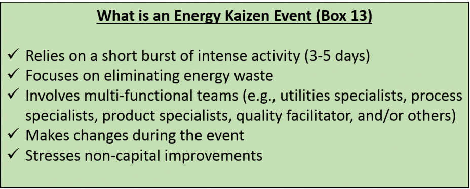 What is an Energy Kaizen Event (Box 13) 