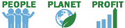 Icon for highlighting benefits for people, planet, and profit