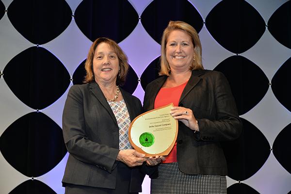 Carol Ann Kemper accepts Sustained Excellence Award for Delta Faucet Company