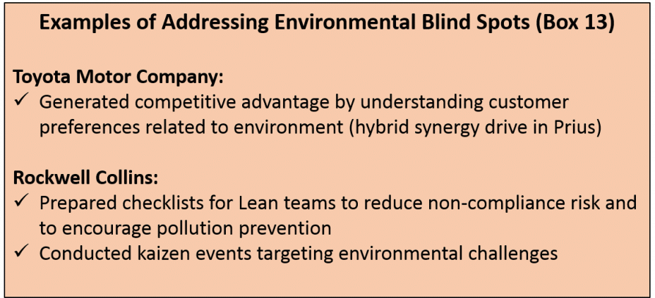 Examples of Addressing Environmental Blind Spots