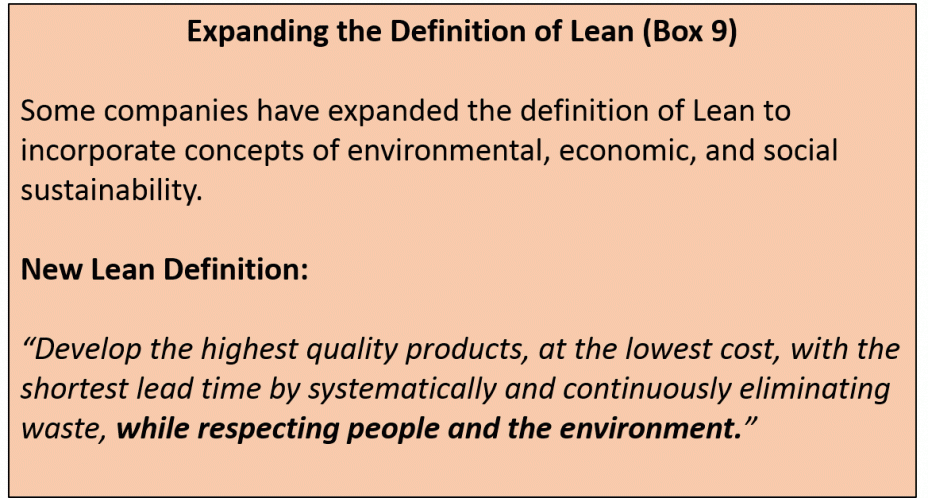 Expanding the Definition of Lean