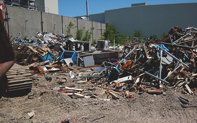 Image of debri during construction demolition at Buckbee-Mears Site