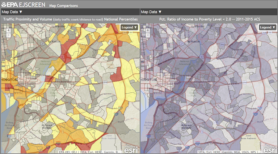 Screenshot of Side-by Side Maps tool