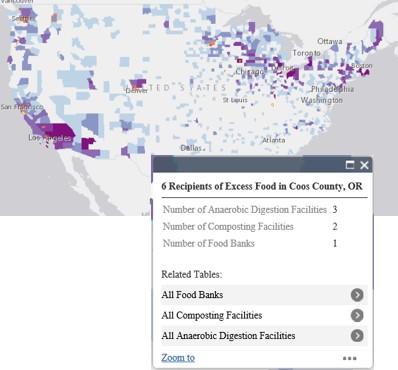 this is a screen shot of what the excess food opportunities map would yield when you do a View Recipients query as outlined in the user guide.