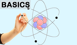 image of a hand drawing an atom