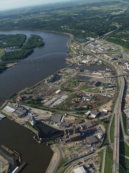 Dubuque riverfront prior to Brownfields activity