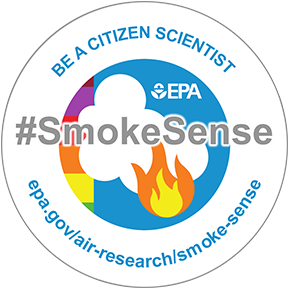 A graphic describing Smoke Sense, 3 inches in size, to be used on social media.