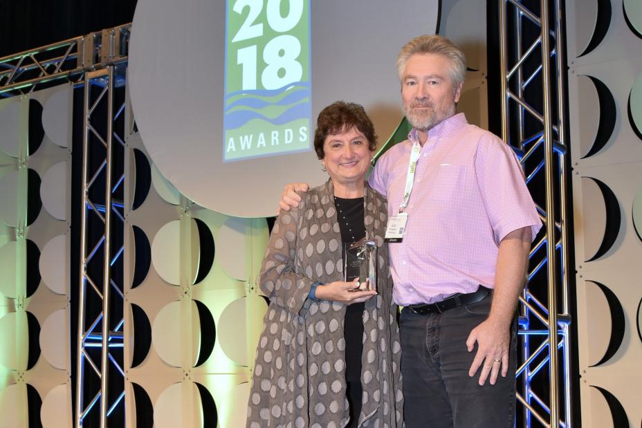 Mary Ann Dickinson presents Alliance for Water Efficiency's Water Star Award to Glen Pleasance, Region of Durham, Ontario, Canada.