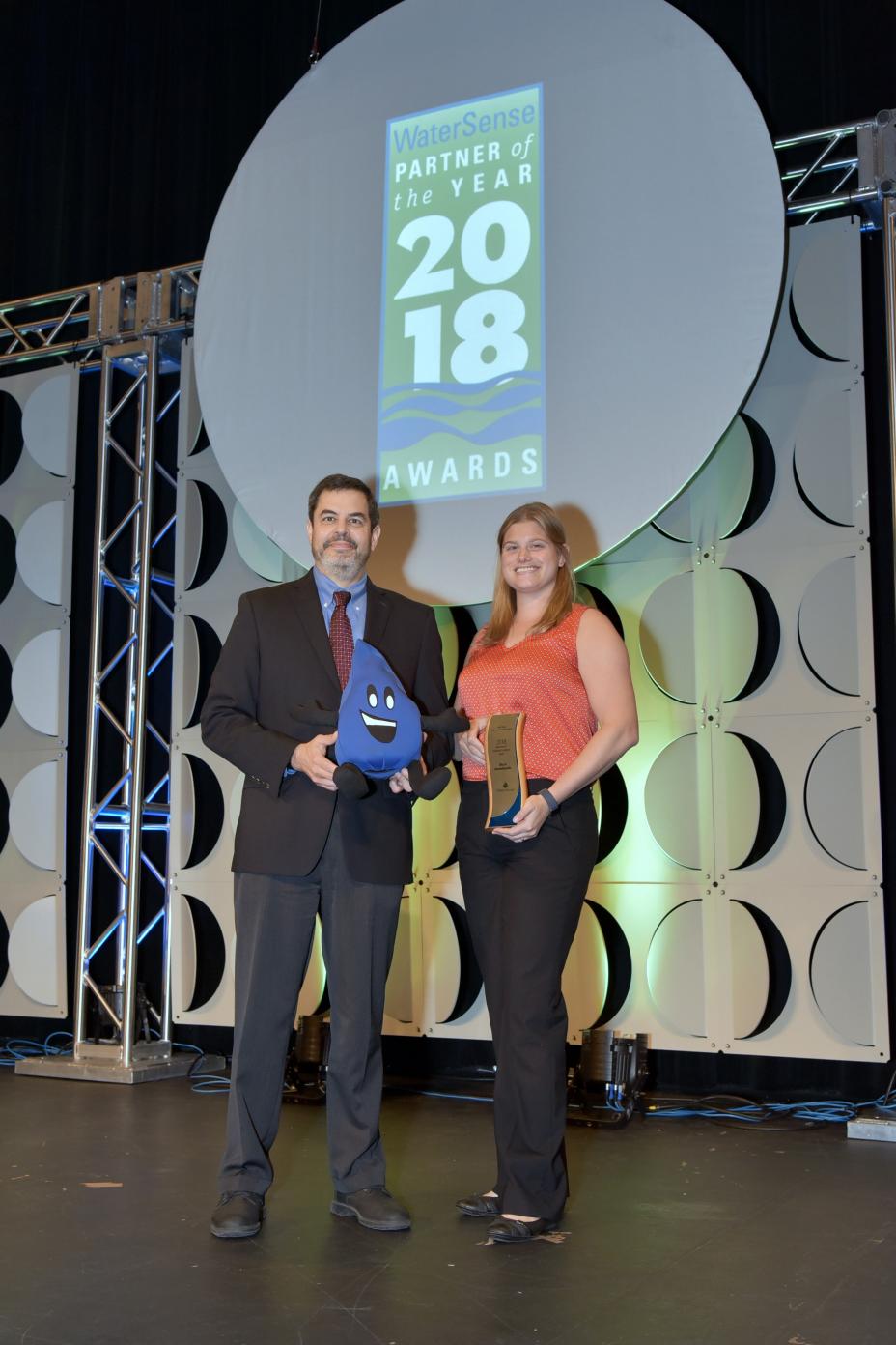 Sustained Excellence Award winner, City of Charlottesville, with U.S. EPA's Raffael Stein.