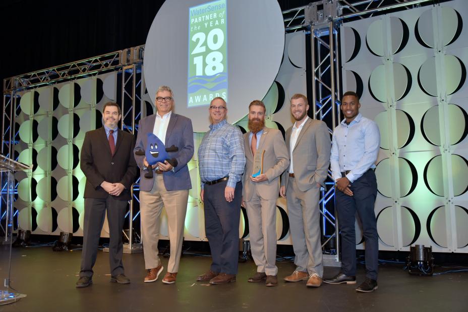 Excellence in Labeled Products in the Marketplace Award winner, Hunter Industries, with U.S. EPA's Raffael Stein.
