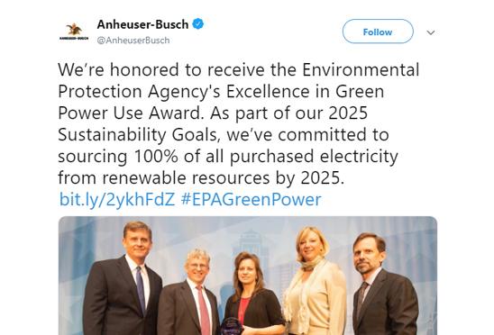 GPP Program Update 61 – Anheuser-Busch tweet