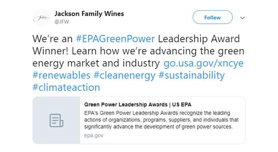 GPP Program Update 61 – Jackson Family Wines tweet