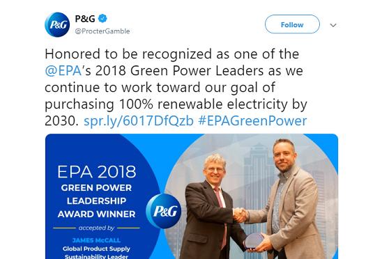 GPP Program Update 61 – Procter and Gamble tweet