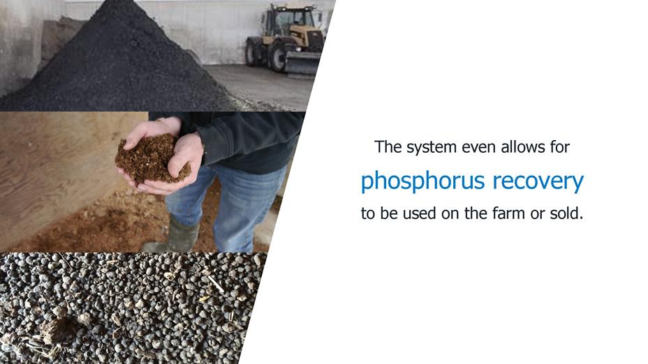 The system even allows for phosphorus recovery to be used on the farm or sold.