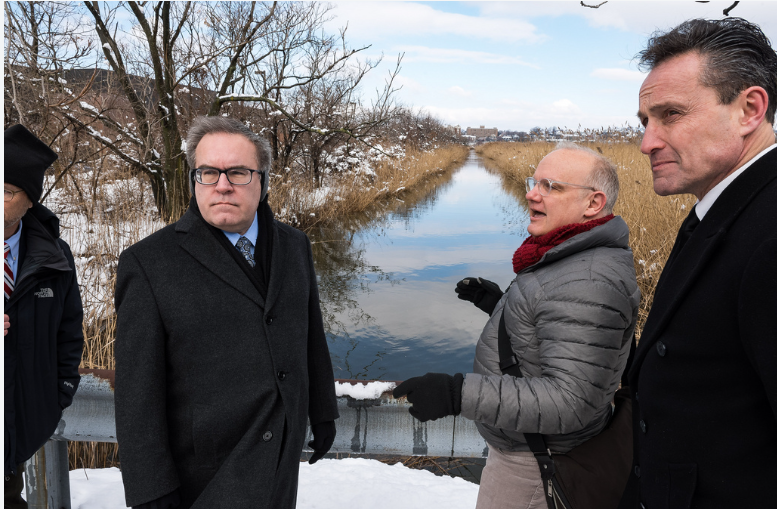 EPA Administrator Wheeler looks over Berry's Creek Superfund Site. 