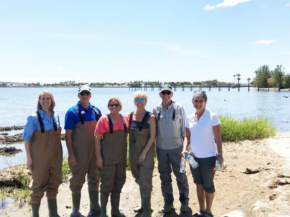 At the Indian River Lagoon to plant seagrass
