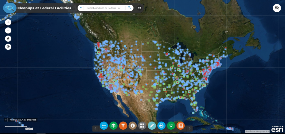 Cleanups at Federal Facilities Interactive Map