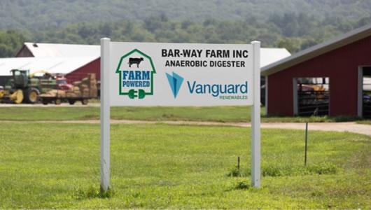 Sign of Bar-Way Farm Inc. Anaerobic Digester