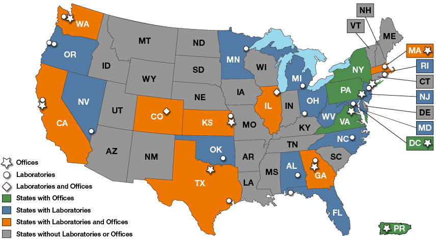 Map of EPA Facilities