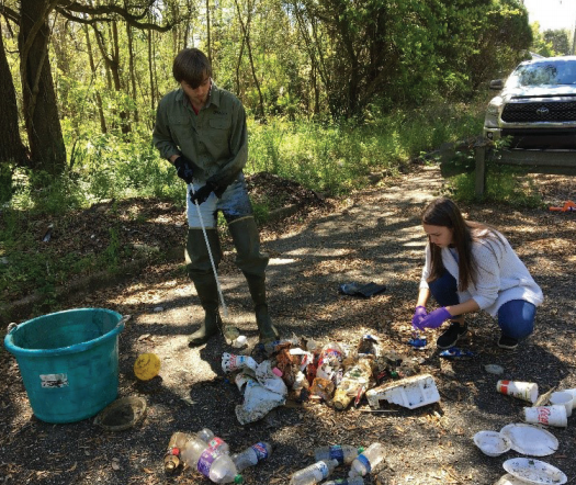 Osprey Initiative staff perform ETAP analysis after cleaning out a Litter Gitter in Three Mile Creek, Mobile, AL.
