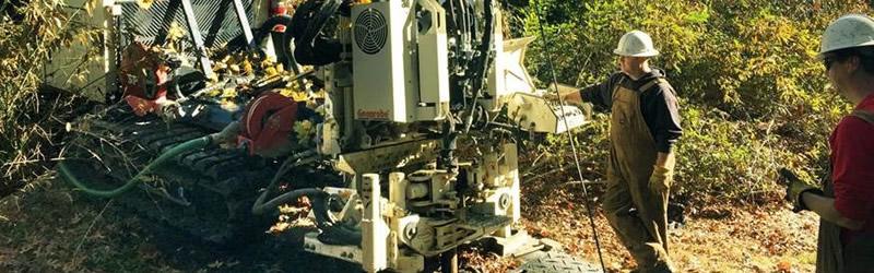 Drillers using a sonic drilling rig to install monitoring wells in Barnstable, MA [Photo Credit: USGS]