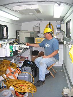 EPA employee in a mobile lab