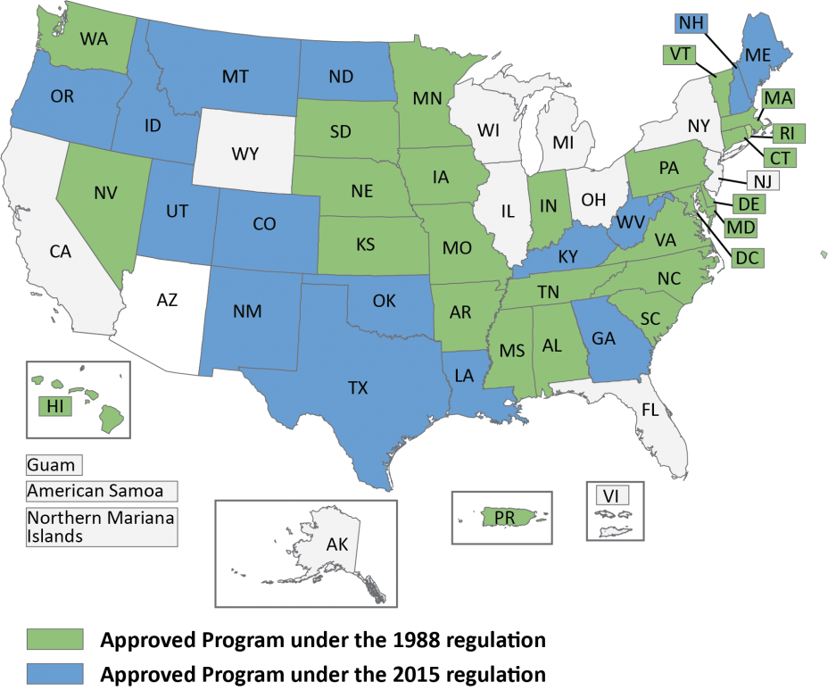 Map of States with Approved Programs (2020)