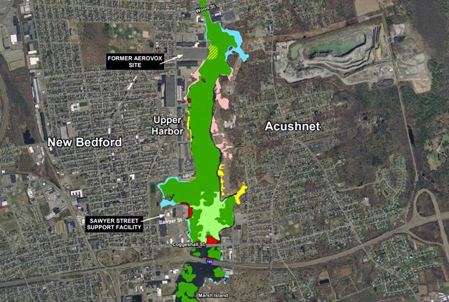 New Bedford Harbor Cleanup Areas Map