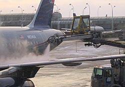 Deicing of aircraft at O'Hare Airport