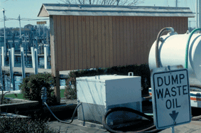 dump waste oil sign