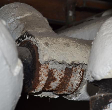 Asbestos pipe wrap joint