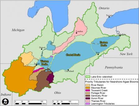 Map of Lake Erie Priority Watersheds