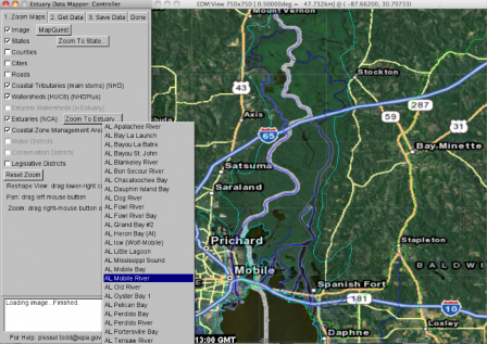 Image of zoom view in Estuary Data Mapper