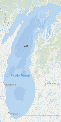 map of Lake Michigan