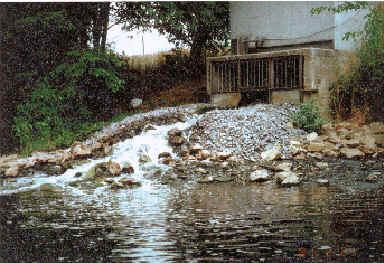 waterfall and rocks