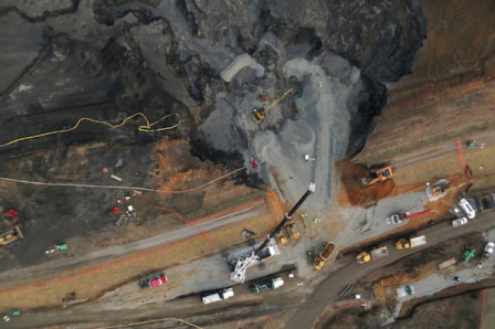 Aerial photo of Duke Energy Coal Ash Spill