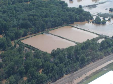Image of Flooding at the American Cyanamid Superfund Site in 2011.