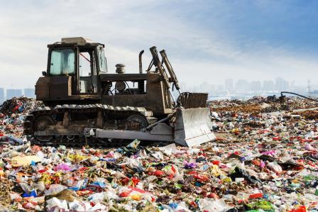 Photo of Landfill with Bulldozer