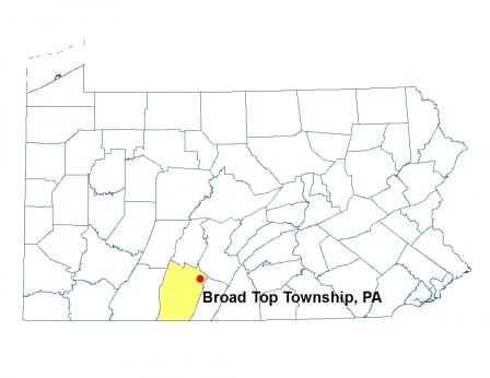 Map of Pennsylvania, featuring Broad Top Township.