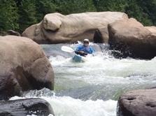 A rafter negotiating the rapids of the Cheat River. 