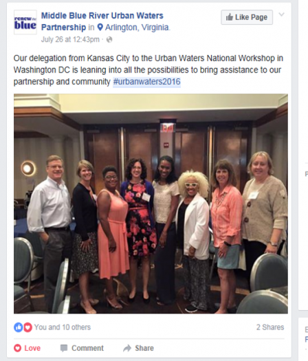 Facebook post showing the delegation from Kansas City